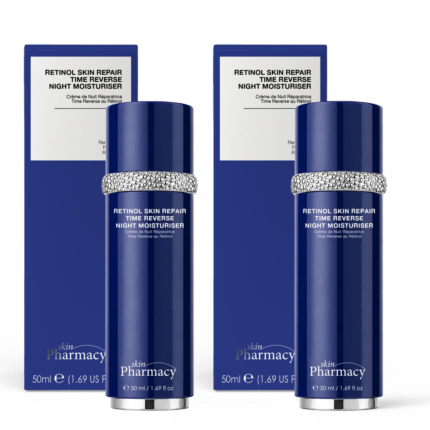 Retinol Skin Repair Time Reverse Anti-Ageing Night Moisturiser 50ml Duo Set
